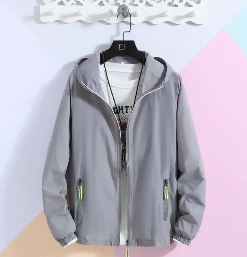 Men Women Teens Quick Dry Anti-UV Thin Ultra-Light Reflective Camping Hiking Fishing Running Jacket Skin Coat Windbreaker S-7XL