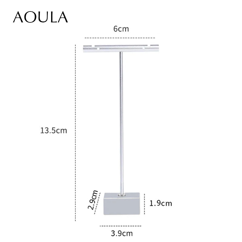 Luxury Dangle Earrings Display Metal Rack T Bar Stand Ring Jewelry Hanger Organizer Ear Studs Storage Holder Shelf Store Selling