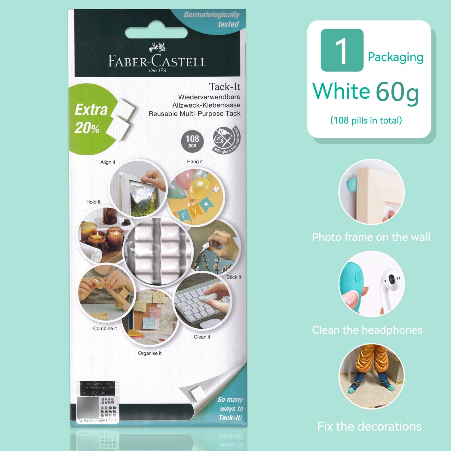 Multifunctional Fixed Glue Clay Paste Adhesive Tacky Reusable Nail Wall Safe Sticky Tack Picture Hangers Fasteners Display Clay