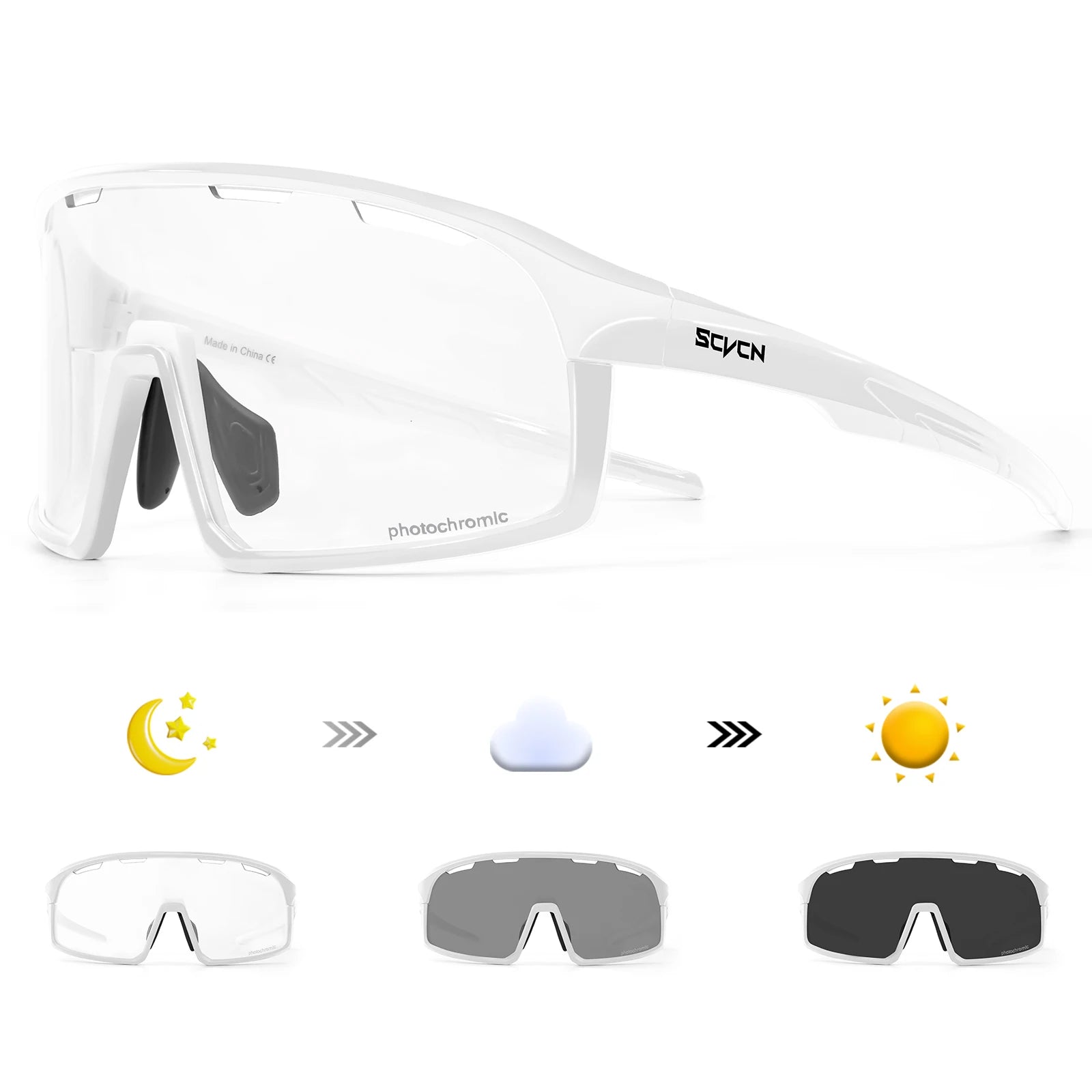 SCVCN Photochromic Sunglasses Cycl Men UV400 Eyewear Sports MTB Outdoor Goggles Bicycle UV400 Women Cycling Glasses Sunglasses