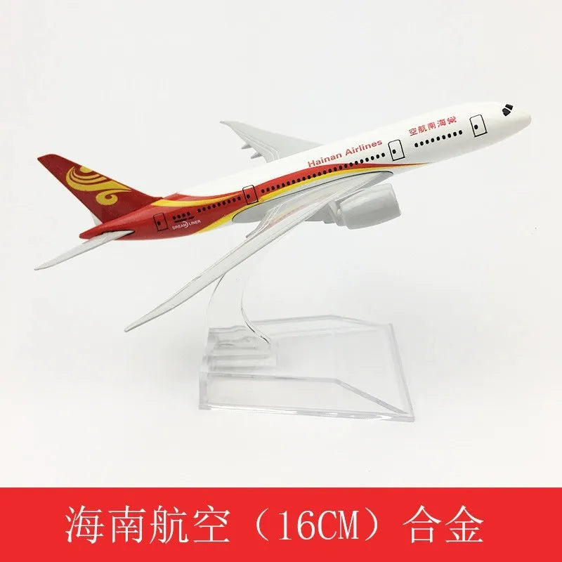 Air China HaiNan Airways B787 Model Airplane 16cm 787 Airways w Stand Metal Plane Model Aircraft Toy Displays kids toys for boys