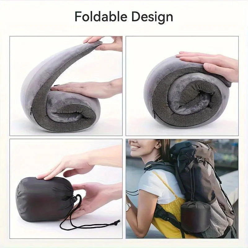 Comfortable Memory Foam Travel Neck Pillow with Breathable Cover Machine Washable Ideal for Airplane Office School Car and Home