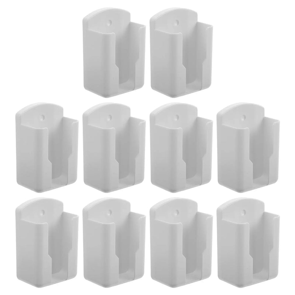 10Pcs Remote Control Storage Organizer Cream Adhesive Wall Mount Holder No Drilling TV Air Conditioning Controller Holder Rack