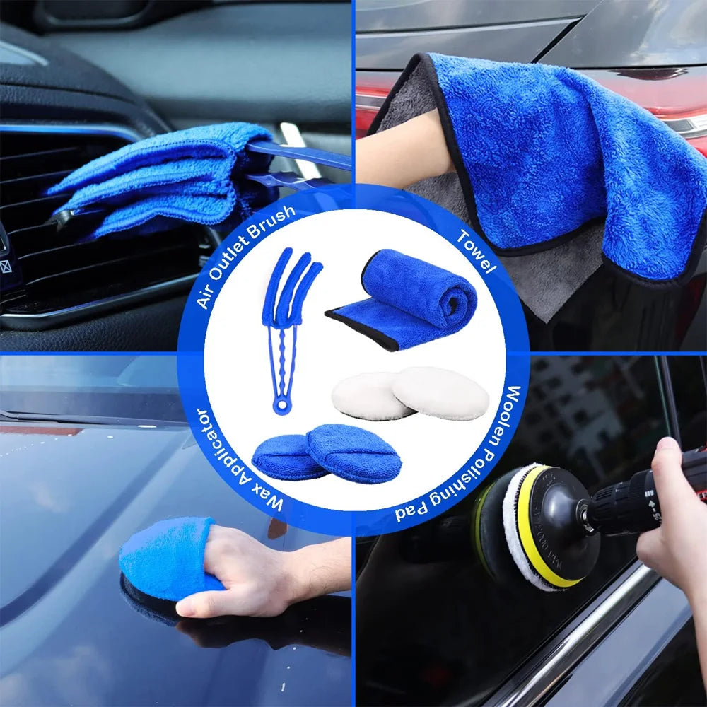 Detailing Brush Set Drill Brushes For Car Tire Rim Cleaning Detail Brush Set For Auto Interior Exterior Cleaning Car Dry Wash