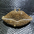 Alizekerr Lips Shaped Diamond Evening Bags Women Gorgeous Boutique Unique Rhinestone Metallic Purses And Handbags Wedding Party