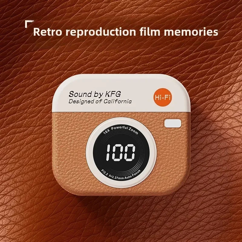 2026 New Q86 Sports Running Wireless Headphones Retro Camera Design Sweatproof with Ultra Long Battery Life