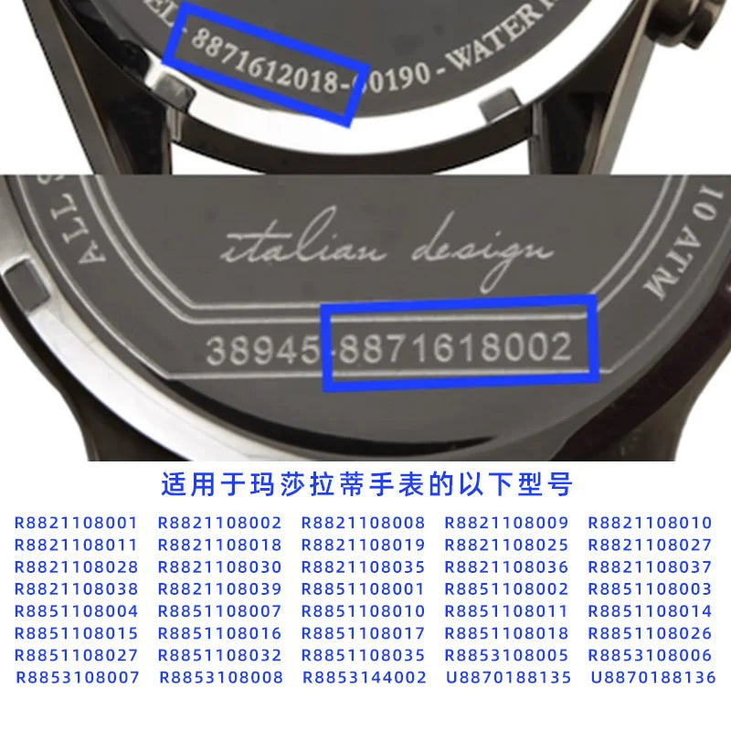 For Maserati Genuine Leather Watch Band R8821108025 R8821108039/8038/8035/8025 Trident Raised Mouth Strap Watchband 21mm 24mm