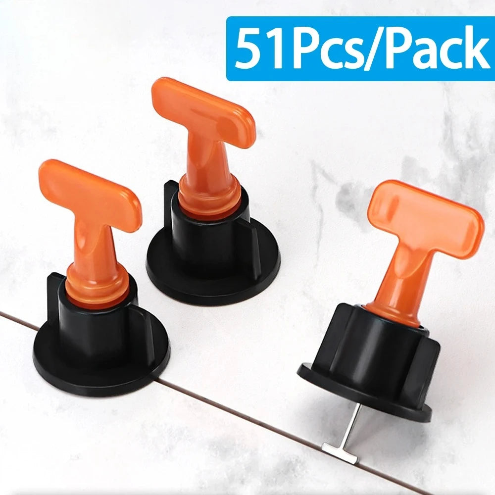 51Pcs Floor Tile Leveling System Clips Spacers Porcelain Ceramic Leveler Kit For Tile Laying Wall Fixing Construction AbouTool