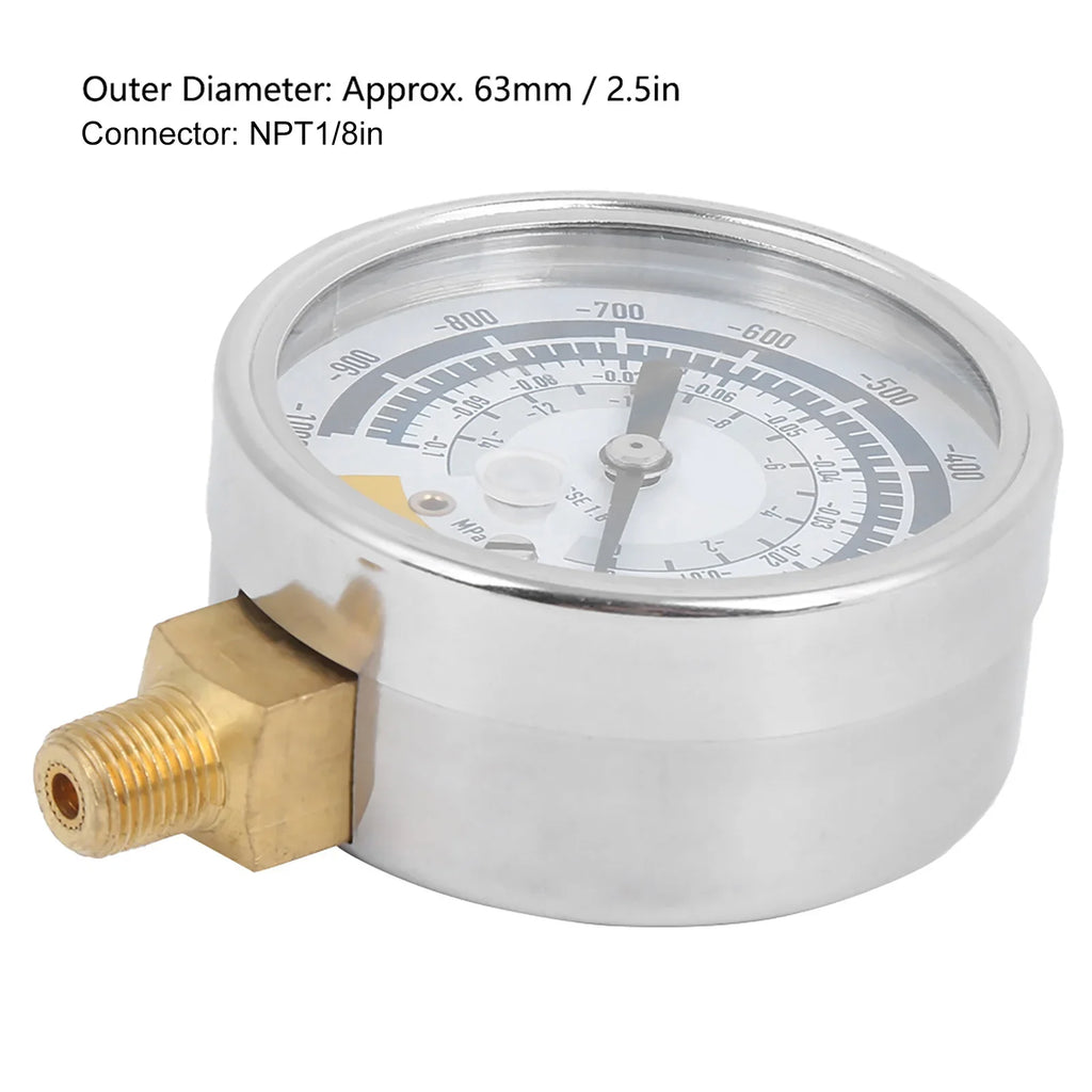 Air Gauge Instrument Pressure Gauge Accurate for Vacuum Pump 0‑14psi NPT 1/8in Connector Vacuum Gauge 0‑14psi Pressure Gauge