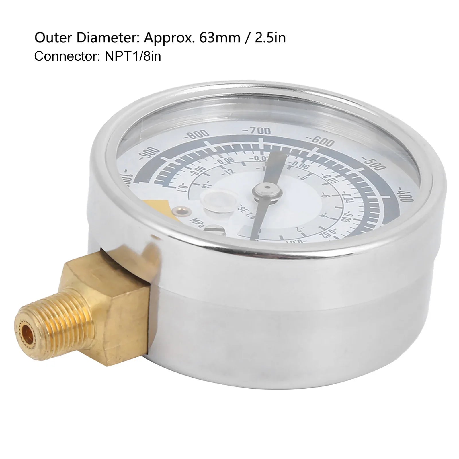 Air Gauge Instrument Pressure Gauge Accurate for Vacuum Pump 0‑14psi NPT 1/8in Connector Vacuum Gauge 0‑14psi Pressure Gauge