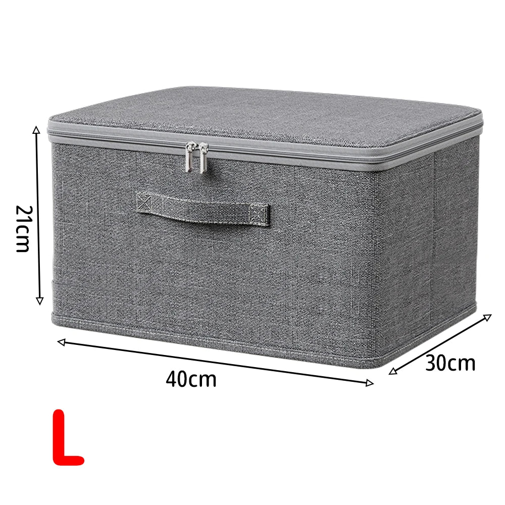 Foldable Storage Box with Lid & Zipper,Pants Jeans Storage Box,Large Capacity Drawer Organizer Box Clothes Organizer for Wardrob