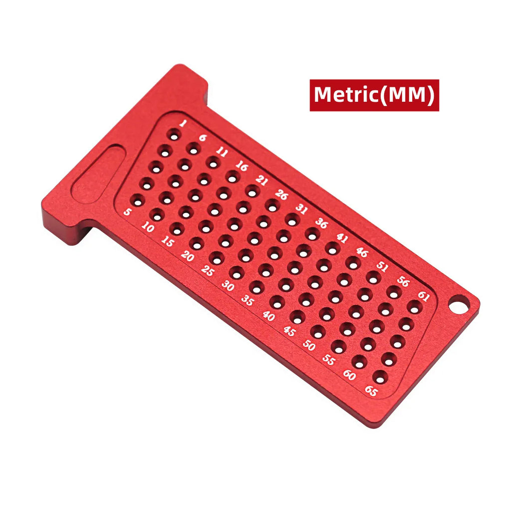 Woodworking Precision Hole Scribe, T-Ruler Aluminum Pocket Cross Calibration Ruler Line Drawing Marking Gauge DIY Measuring Tool
