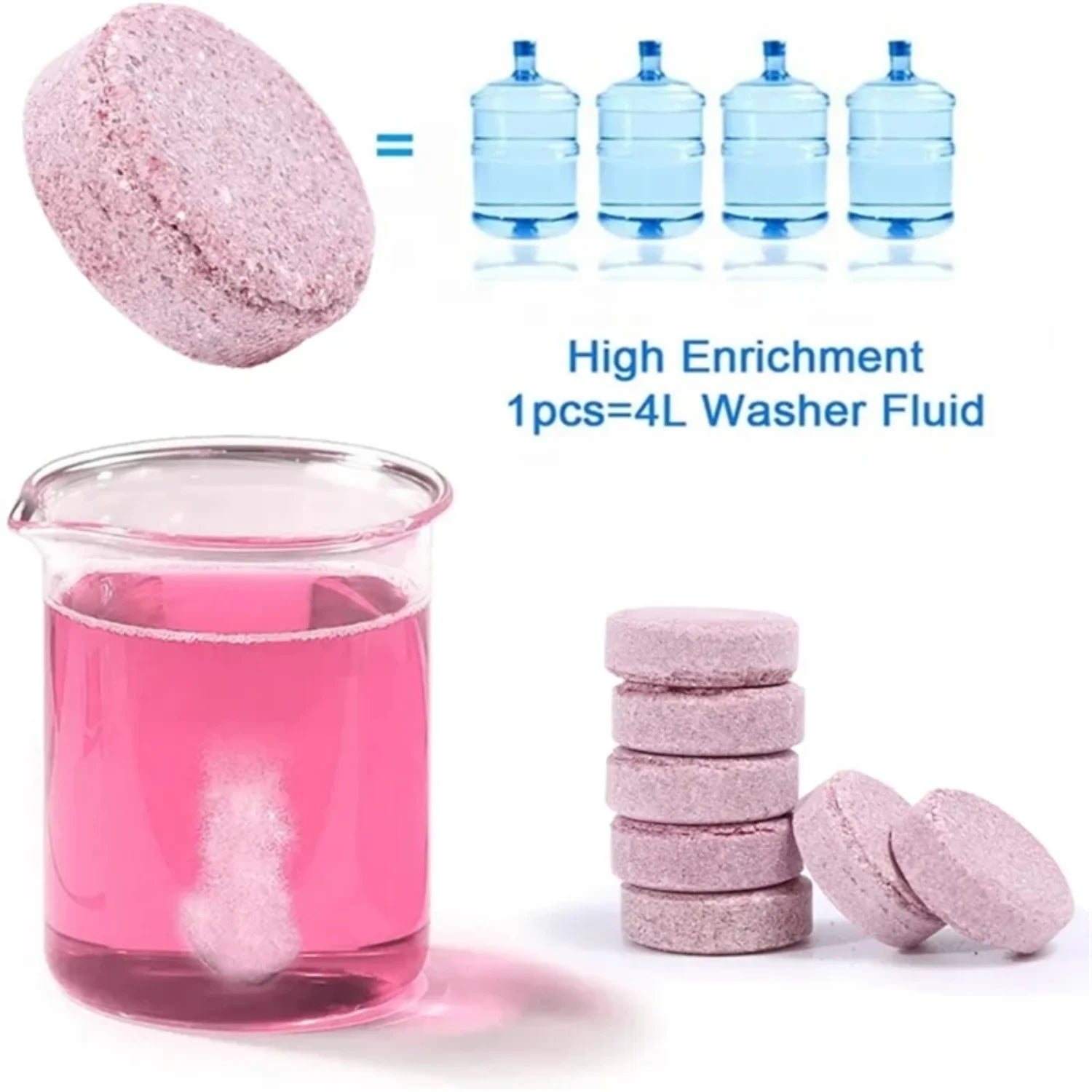 10-200pcs Solid Cleaner Car Windscreen Cleaner Effervescent Tablet Auto Wiper Glass Solid Clean Concentrated Tablets Detergent