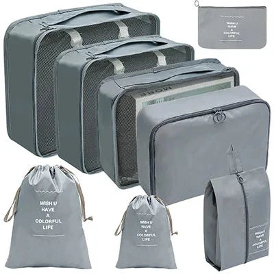 8Pcs/Set Travel Organizer Storage Bags Suitcase Packing Cubes Cases Travel accessories Wardrobe Luggage Clothes Shoe Pouch