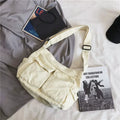 Workwear Canvas Shoulder Bag Large Capacity Retro Messenger Bag New Student Class Messenger Bag