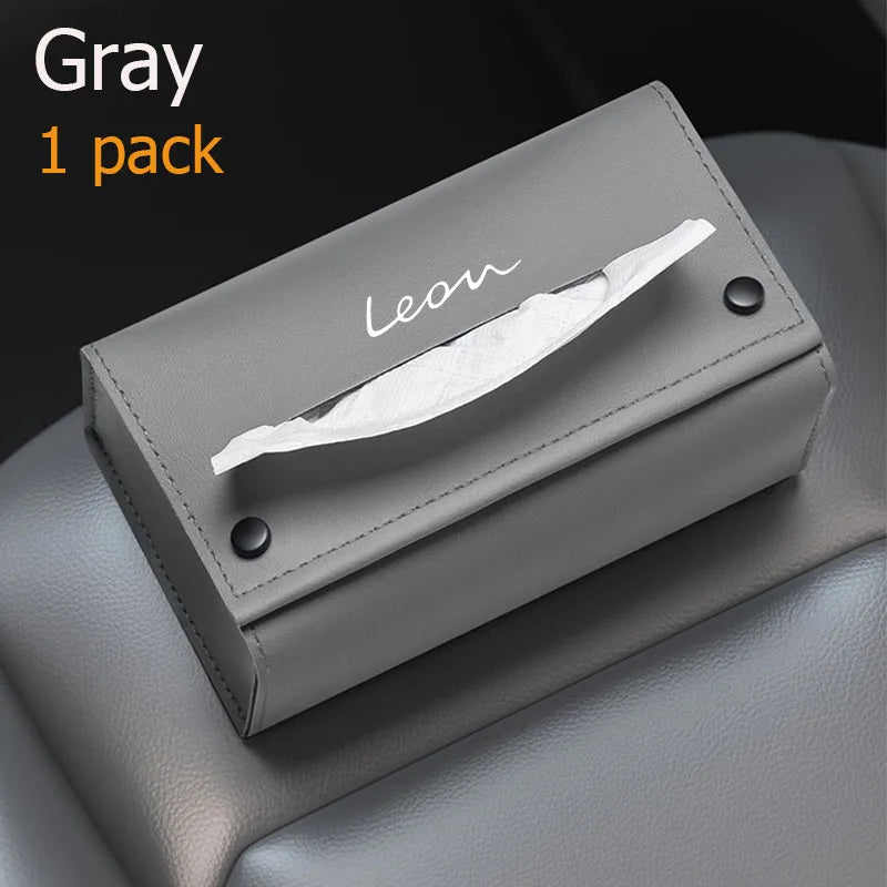 Creative magnetic car leather tissue box for SEAT Leon 5f Mk2 Mk3 Tarraco Cupra Mii