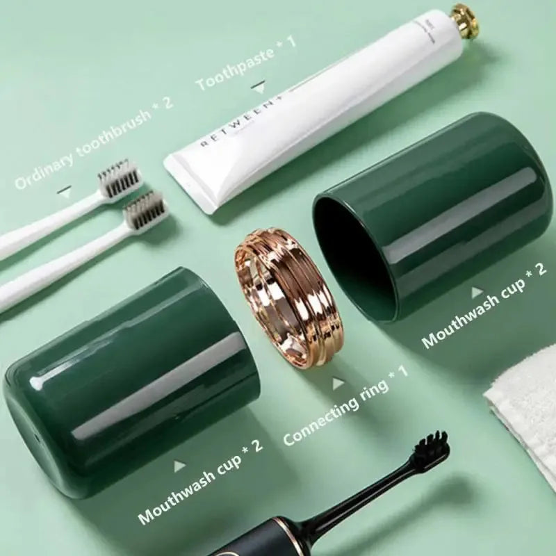 2-in-1 Toothbrush Storage Cup for Home & Travel – Portable Large Capacity Durable Style, Suitable for Electric Toothbrush,