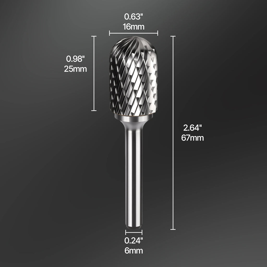 6mm CX Type Head Carbide Rotary File Tool Point Burr Grinder Abrasive Tools Drill Milling Carving Bit Tools For Metal