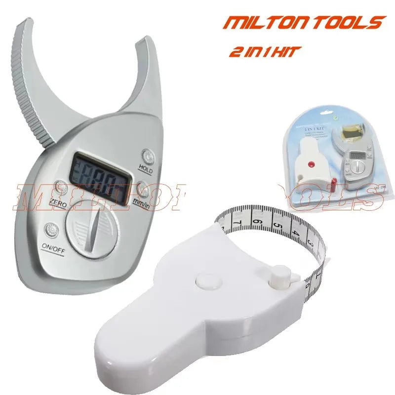 Digital Tape Measure and Body Fat Calipers Digital Body Fat Analyser + Tape Measure Set