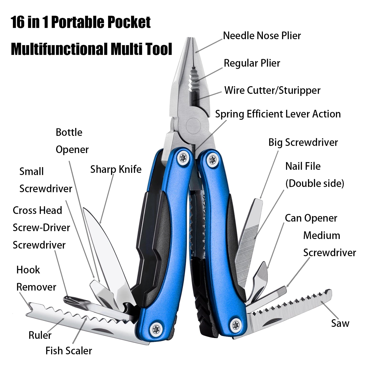 Pocket Multitool Pliers Knife Portable Hand Tool Pliers Screwdriver for Outdoor Survival Camping Fishing Hunting Hiking