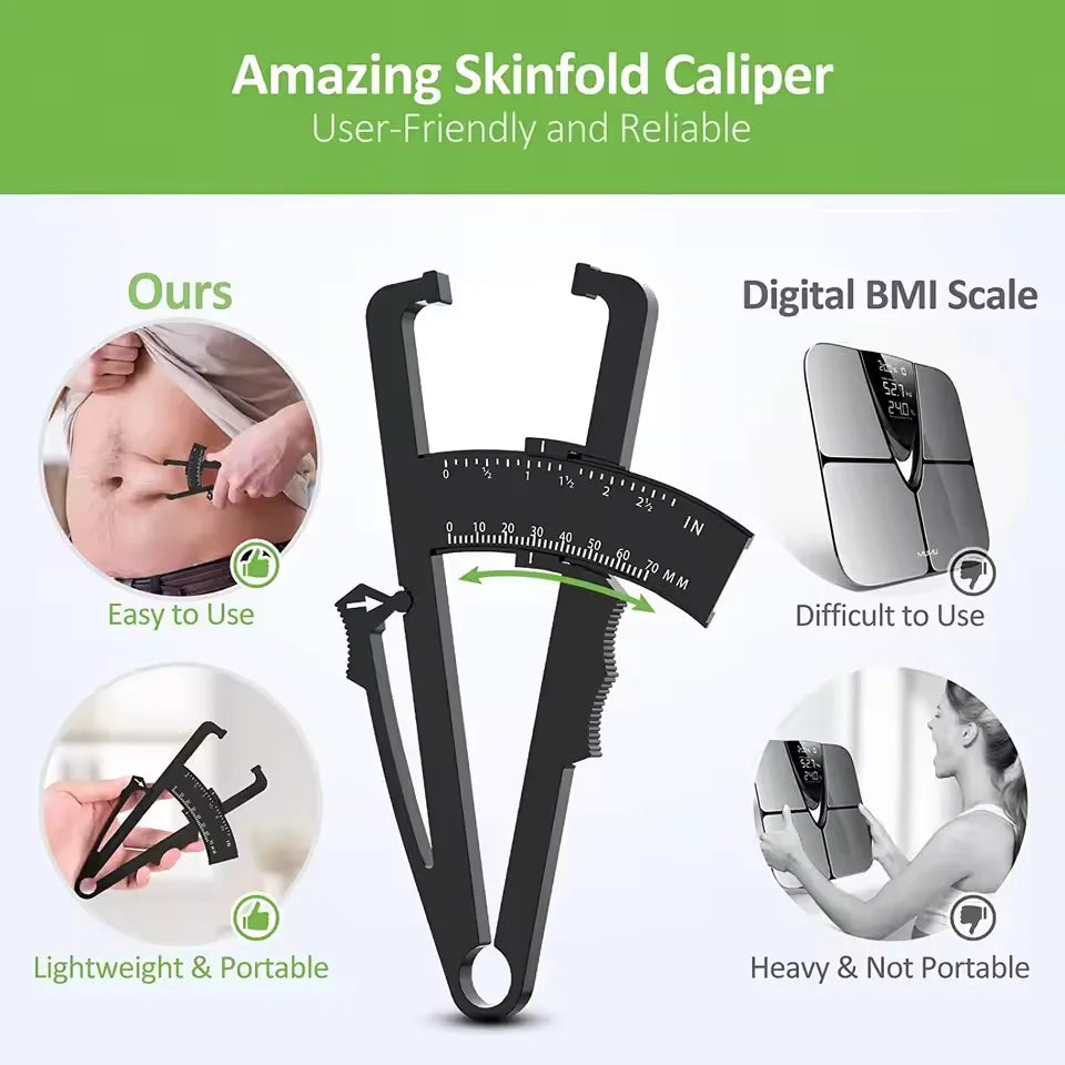 Clamp Fat Clip Body Weight Loss Tester Fat Thickness Measuring Ruler Body Fat Weight Loss Measuring Caliper Tape Measuring Tool