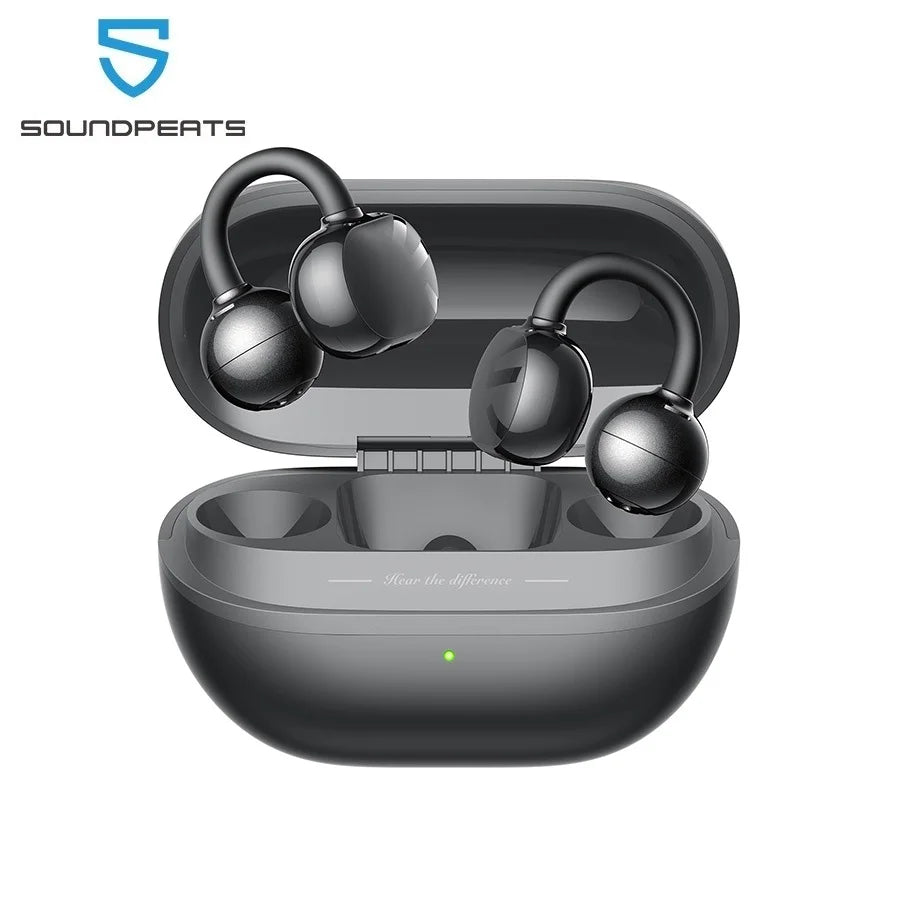 SoundPEATS POP Clip Wireless Earphones Bluetooth 5.4 Open Ear Wireless Earbuds IPX5,Gaming Mode Low Latency, Multipoint Pairing