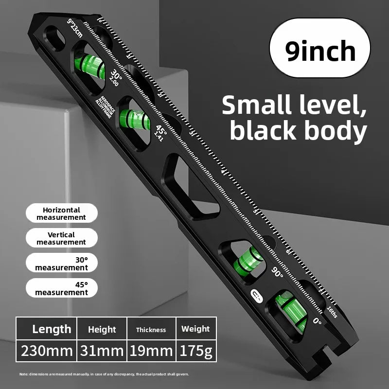 Solid Cast Aluminum Spirit Level, High Precision Strong Magnetic V-Groove Magnet Track Angle Finder for Construction