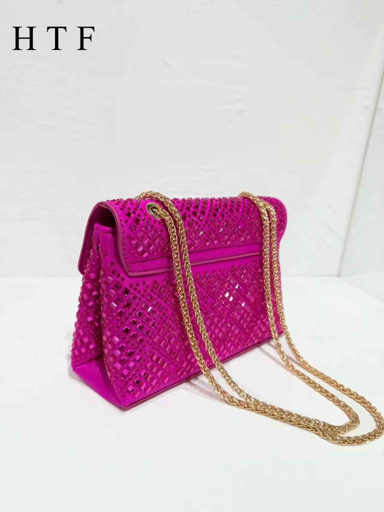 New Diamond Bag Shoulder Bag - Luxury Diamond Messenger Purse with Rhinestone Details for Bridal & Evening Bags For Women