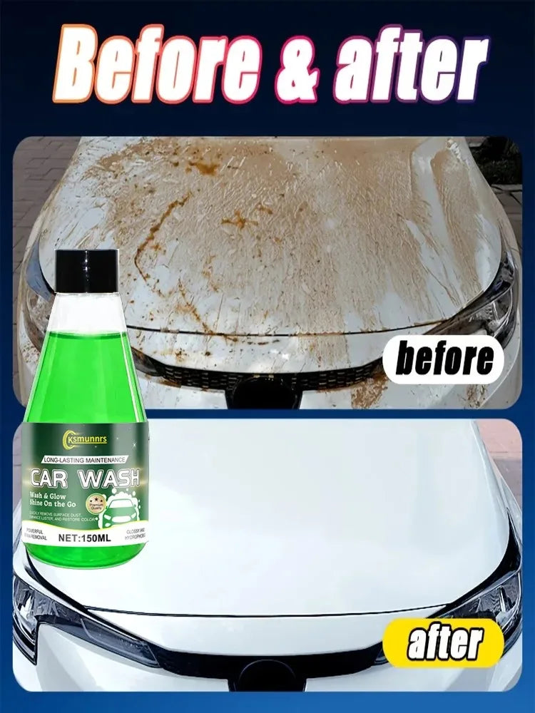 150ml Car Wash Wax Shampoo, High Foam Car Cleaning Soap, Removes Dirt and Grime, Enhances Gloss, Paint Protection and Ceramic Co