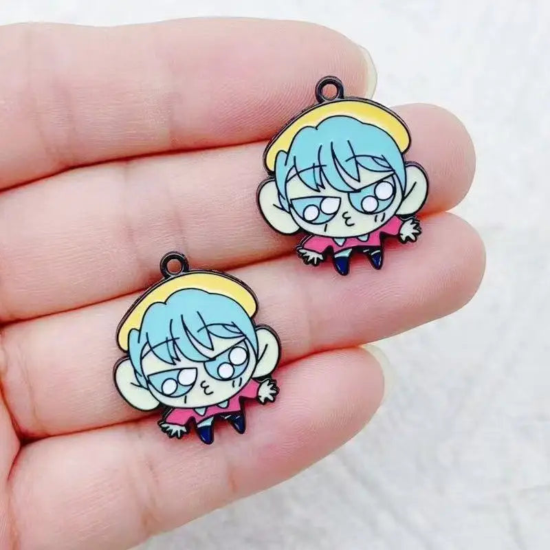 10pcs Cartoon Anime Pendant Oil Drop Alloy DIY Earrings Keychain Pendant Accessories