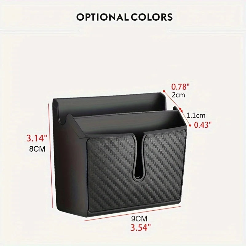 Upgrade Your Car with This Multifunctional Storage Box: Portable, Double Layer, Self-Adhesive & Easy to Install!