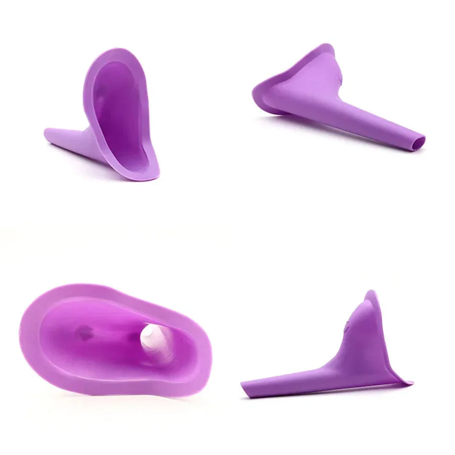 Foldable Reusable Silicone Women's Pee Funnel, Portable Easy-to-Clean Stand-Up Urinal, Emergency Pee Device for Outdoor Travel C