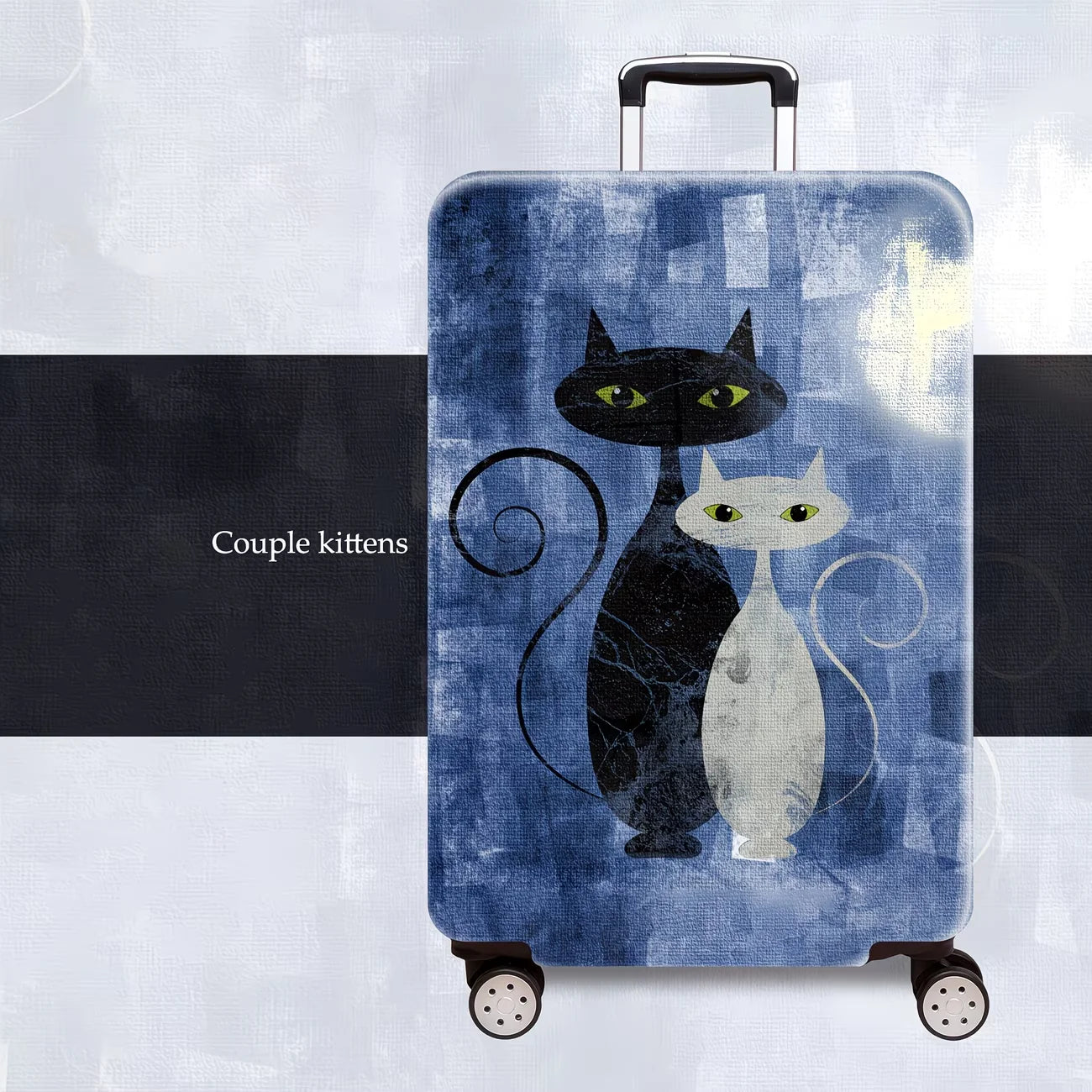 Naughty Kitten  Luggage Cover, High Stretch Elastic Anti-Scratch Dustproof Suitcase Protector for 20-32 Inch Travel Luggage