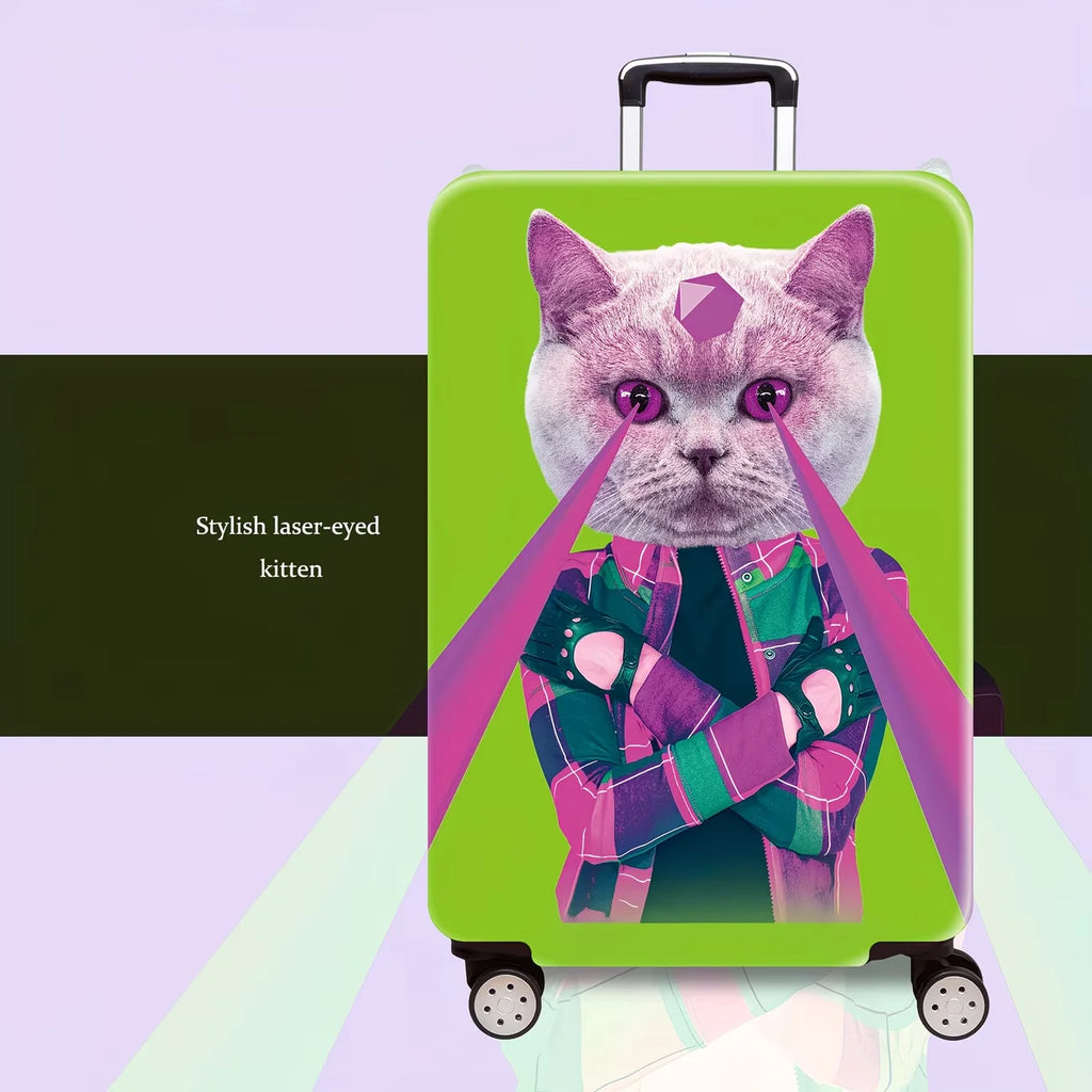 Naughty Kitten  Luggage Cover, High Stretch Elastic Anti-Scratch Dustproof Suitcase Protector for 20-32 Inch Travel Luggage