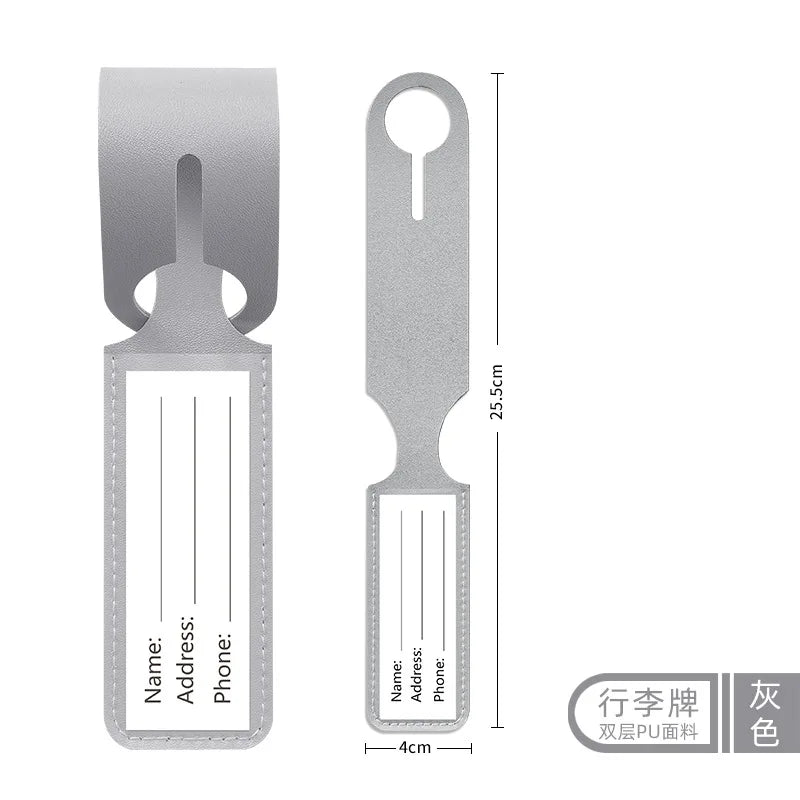 Customized boarding pass PU leather strip hanging luggage tag printed name label suitcase tag