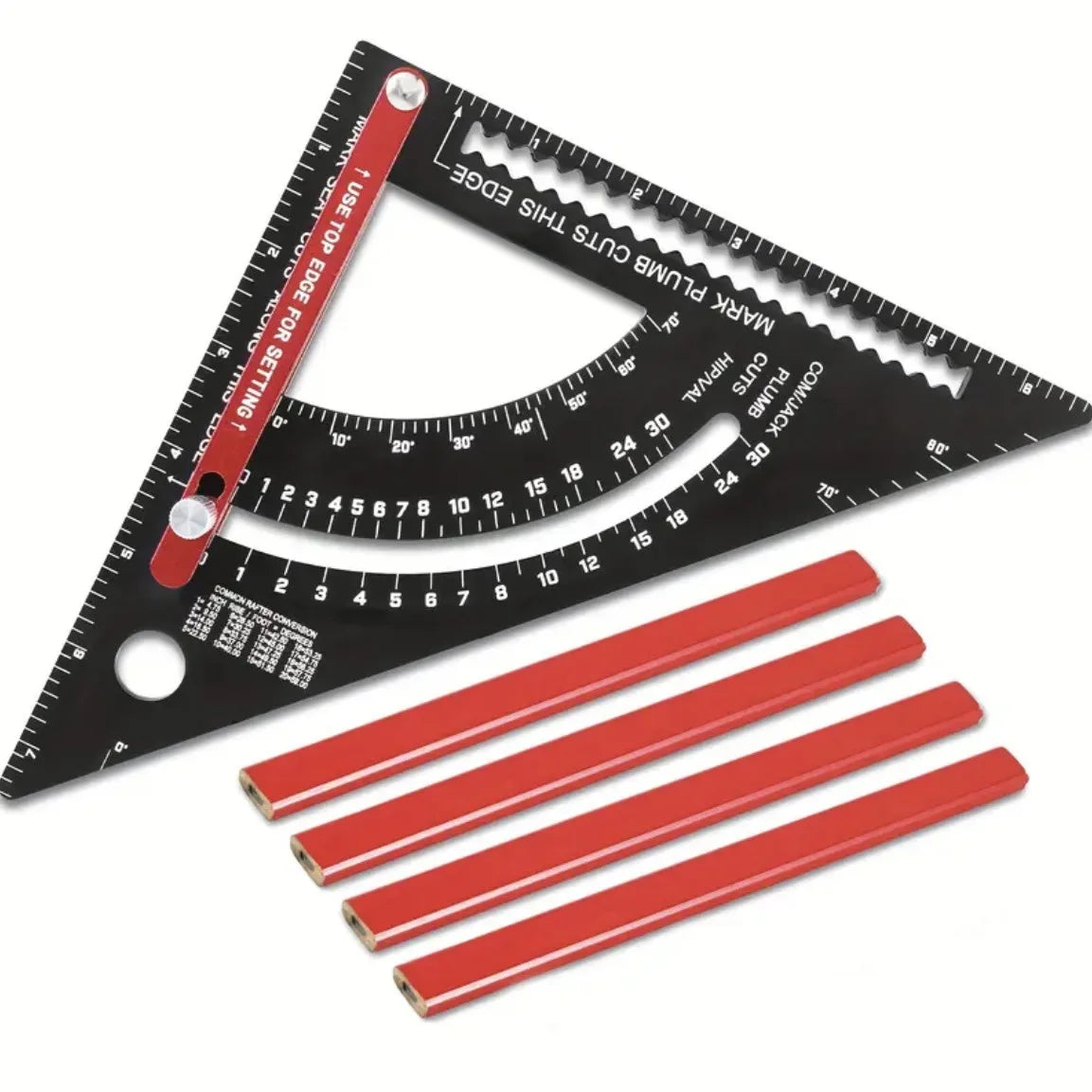 7Inch Carpentry Triangle Ruler Adjustable Multi Function Carpenter Layout Square Woodworking Tools Square Measuring Ruler