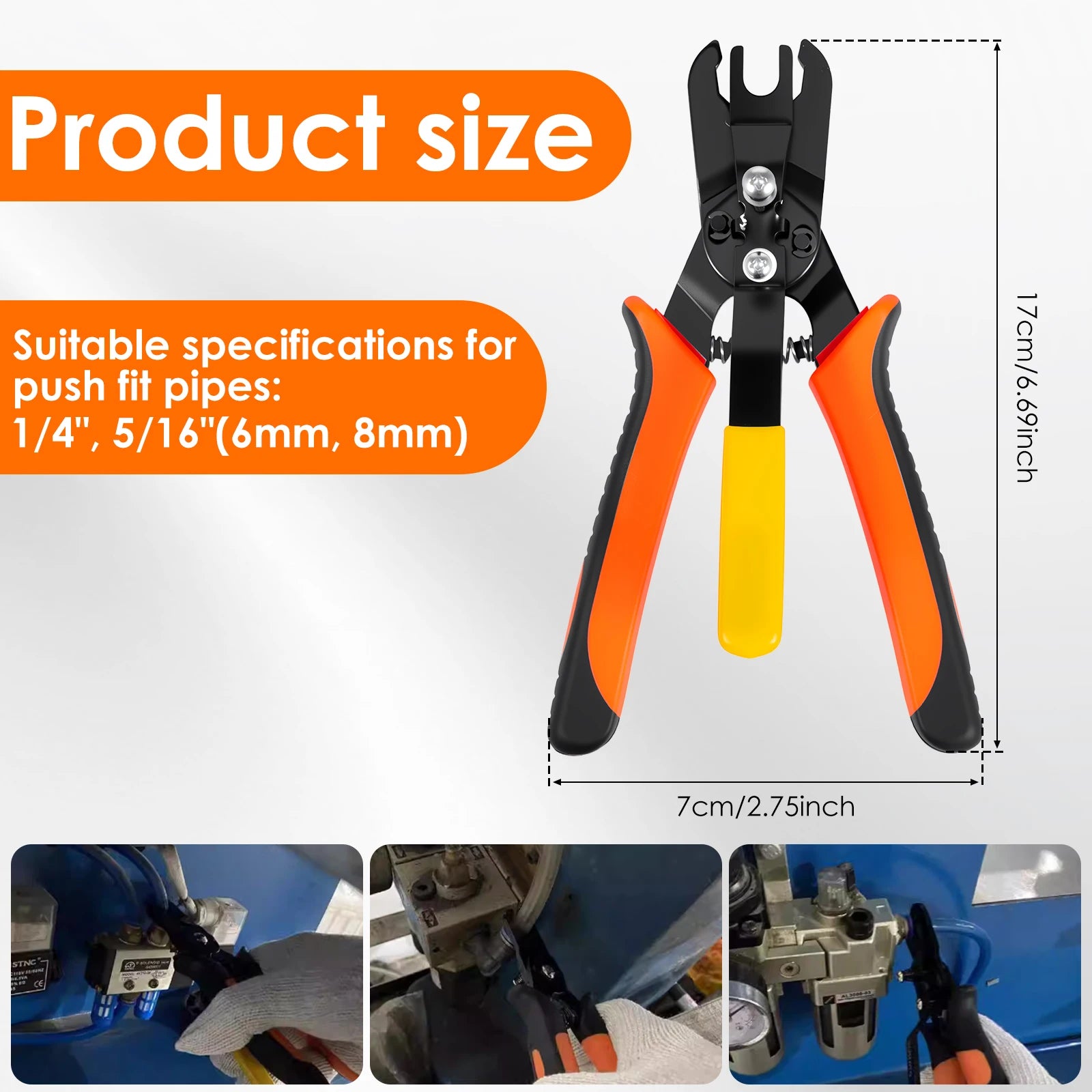 Push-Fit Disconnect Tong Tool Fittings Quick Disconnect Air Hose Plier for Easily Removing Push-to-Connect Fittings Removal Tool