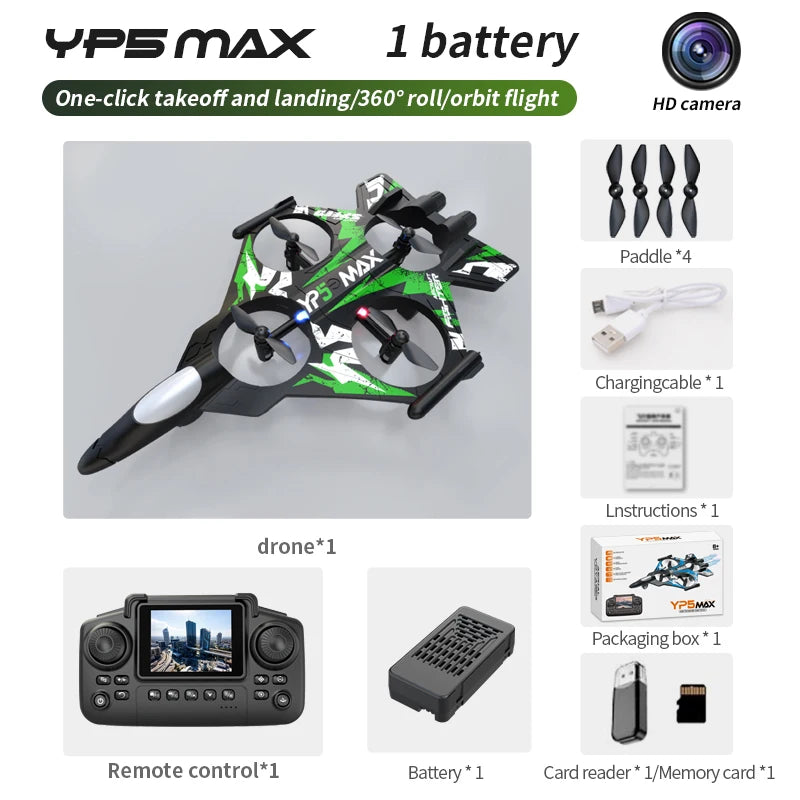 YP5MAX FPV Drone 4K HD Camera Screen Remote Control launch Hovering Circling Flight EPP Anti-Collision Easy Control Kid Toy Gift
