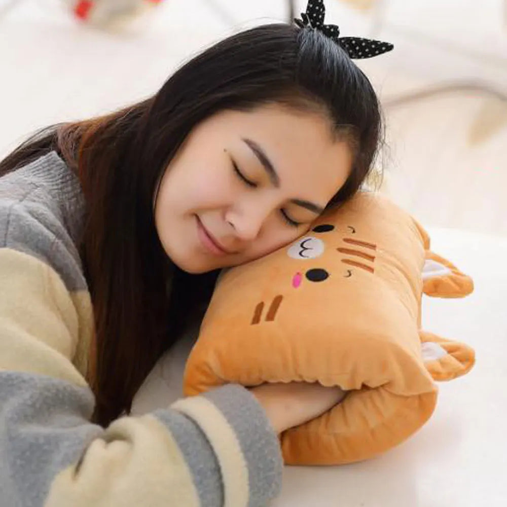 Pink Bear Children's Plush Pillows Hand Warmers Gloves Adults Cartoon Nap Pillows Cushions Creative Hand Warmers Plush Winter