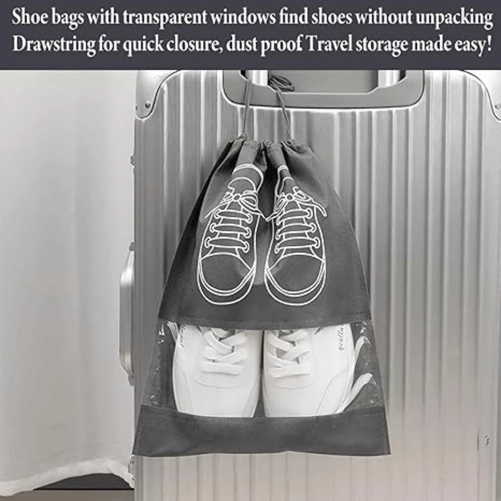 1-50Pcs Shoes Storage Organizer Bags Waterproof Pocket Clothing Classified Hanging Bag Non-Woven Shoe Dust Bags Moistureproof