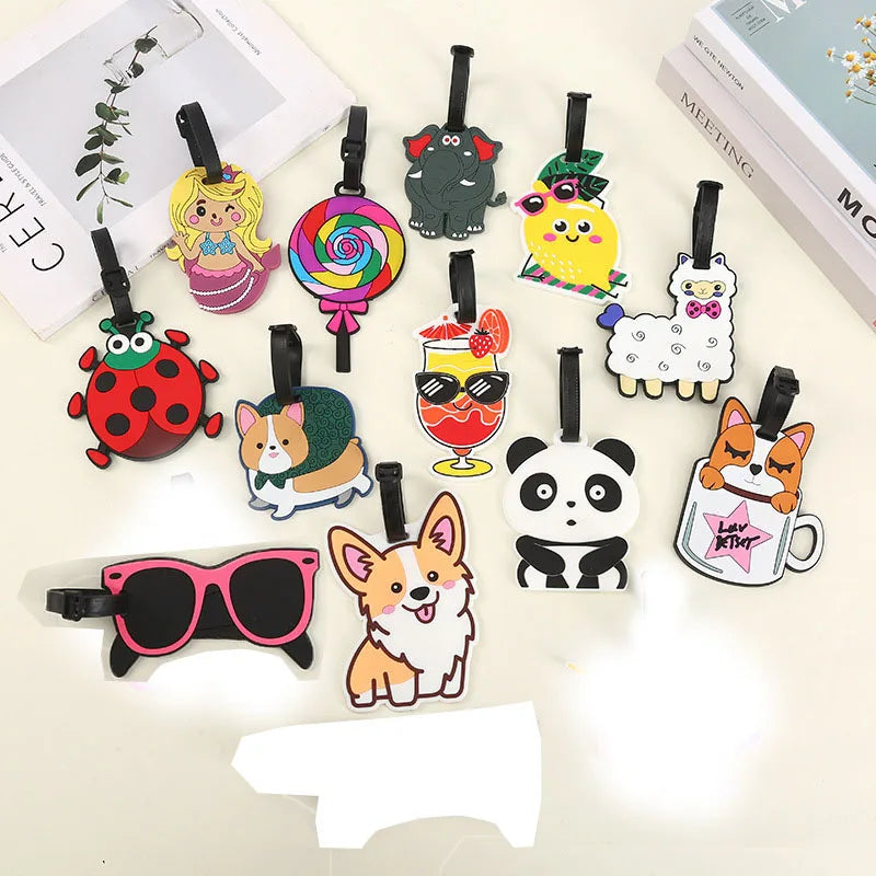 Travel Accessories Luggage Tag Creative Corgi &Cat Suitcase Fashion Style Portable Travel Hanging Tags and Anti Loss Signs