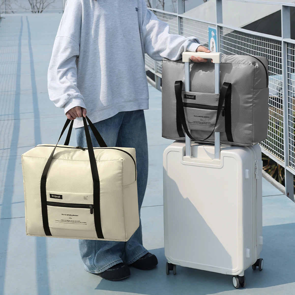 2025 new diamond-shaped luggage bag, large-capacity moving luggage bag, ultra-light foldable travel bag, clothing storage bag