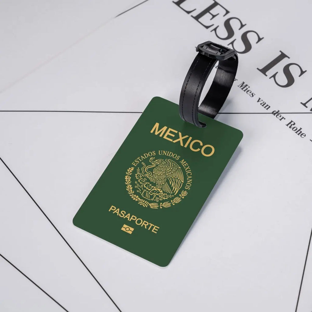 Custom Mexico Passport Luggage Tag With Name Card Privacy Cover ID Label for Travel Bag Suitcase