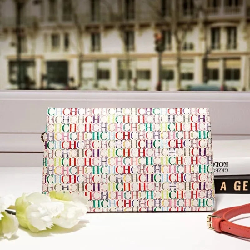 CHCH Fashionable Floral Letter Print Crossbody Bag Women's Classic Small Niche Design Envelope Bag PU Material bolsos mujer