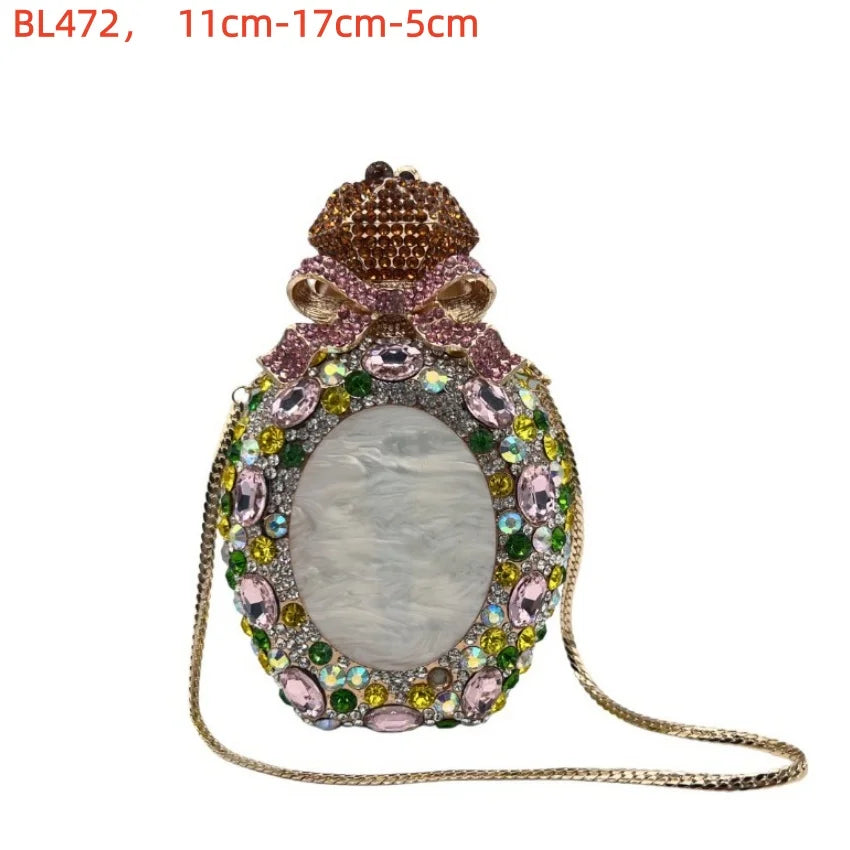 2026 Sparkly Diamond Dinner Bag Hollow Rhinestone Banquet Clutch Bag Women Evening Party Wedding Bridal Purse Rhinestone Handbag