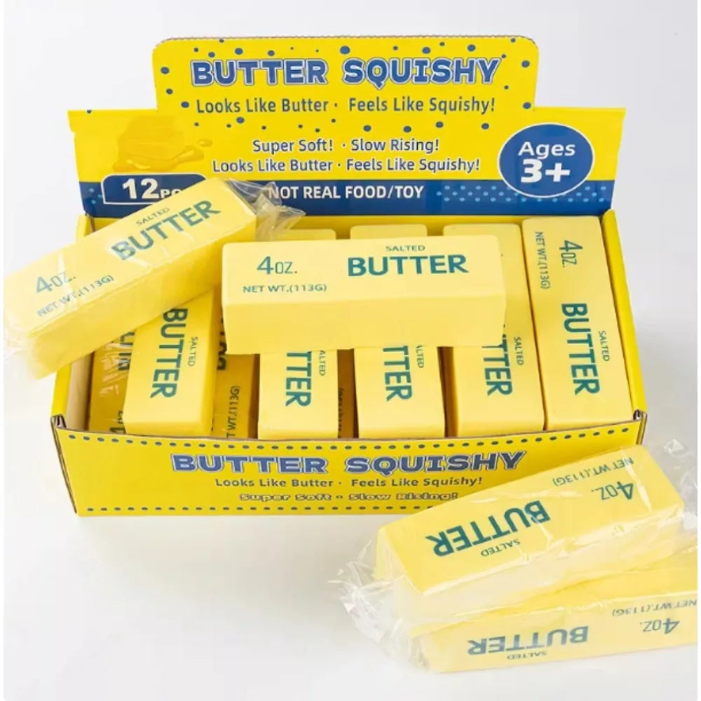 1PC 14cm Antistress Butter Stick Stress & Anxiety Relief Fidget Toys Slow Rising Squishy Squeeze Elastic Cheese Stick Prank Toys