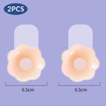 2 Pieces/Set of Circular Flower Shaped Women's Silicone Pull-Up Chest Patch Ultra-Thin Anti Convex Solid Adhesive Chest Patch