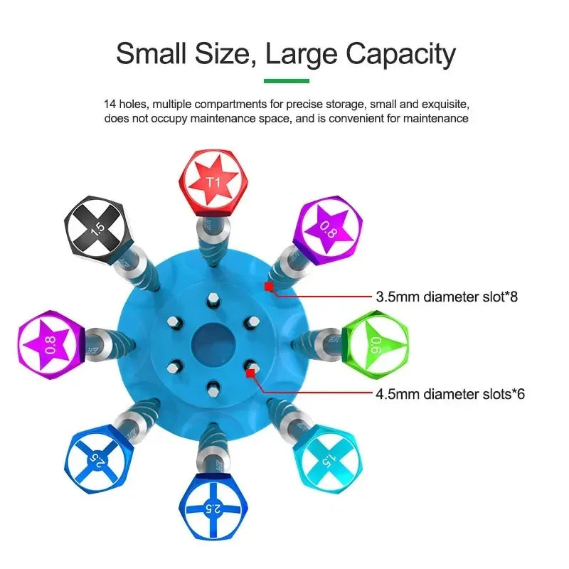 RELIFE RL-078A 360° Rotatable Multi-functional Repair Tool Storage Rack Multi-hole Slot Storage Classification Storage Box Tool
