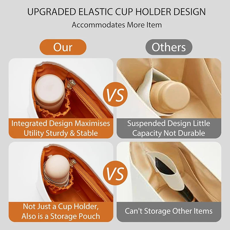 Lightweight Bag Insert, Purse Organizer Inserts for brooklyn 28 Insert Keeps Tote Handbag With Zipper and Bottle Holder
