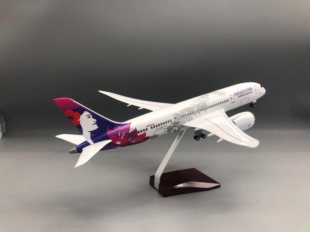 B787 Hawaiian Airlines Model Airplane Children Toys 43cm Boys Toys Collectible Miniatures Realistic Static Model Aircraft